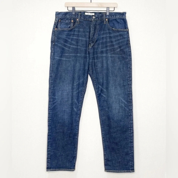 Gap Men’s 1969 Athletic Cut Jeans‎ Size 38x32 Rinse Dark Denim - Picture 1 of 6
